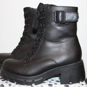 MIA Black Combat Boot Lace Up, Size 7